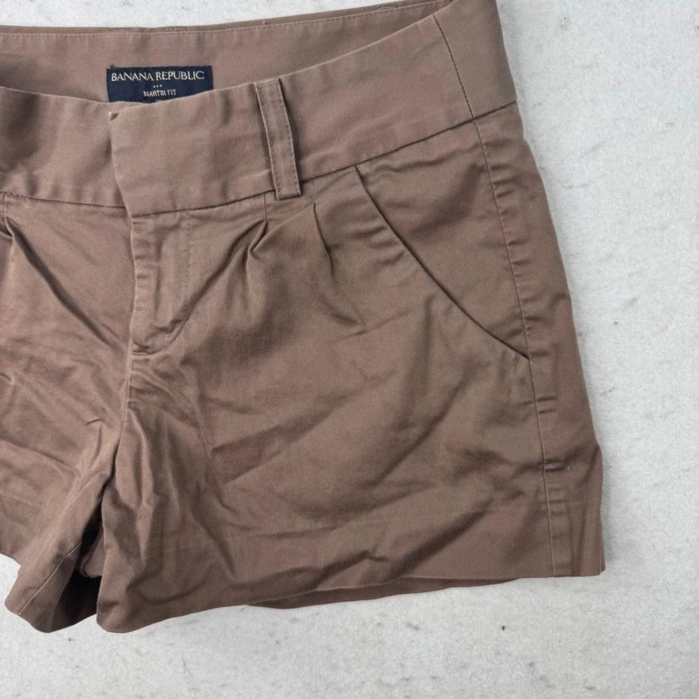 Banana Republic Martin Fit Shorts Women 4 Brown Cotton Chino Preppy Y2K Mallcore